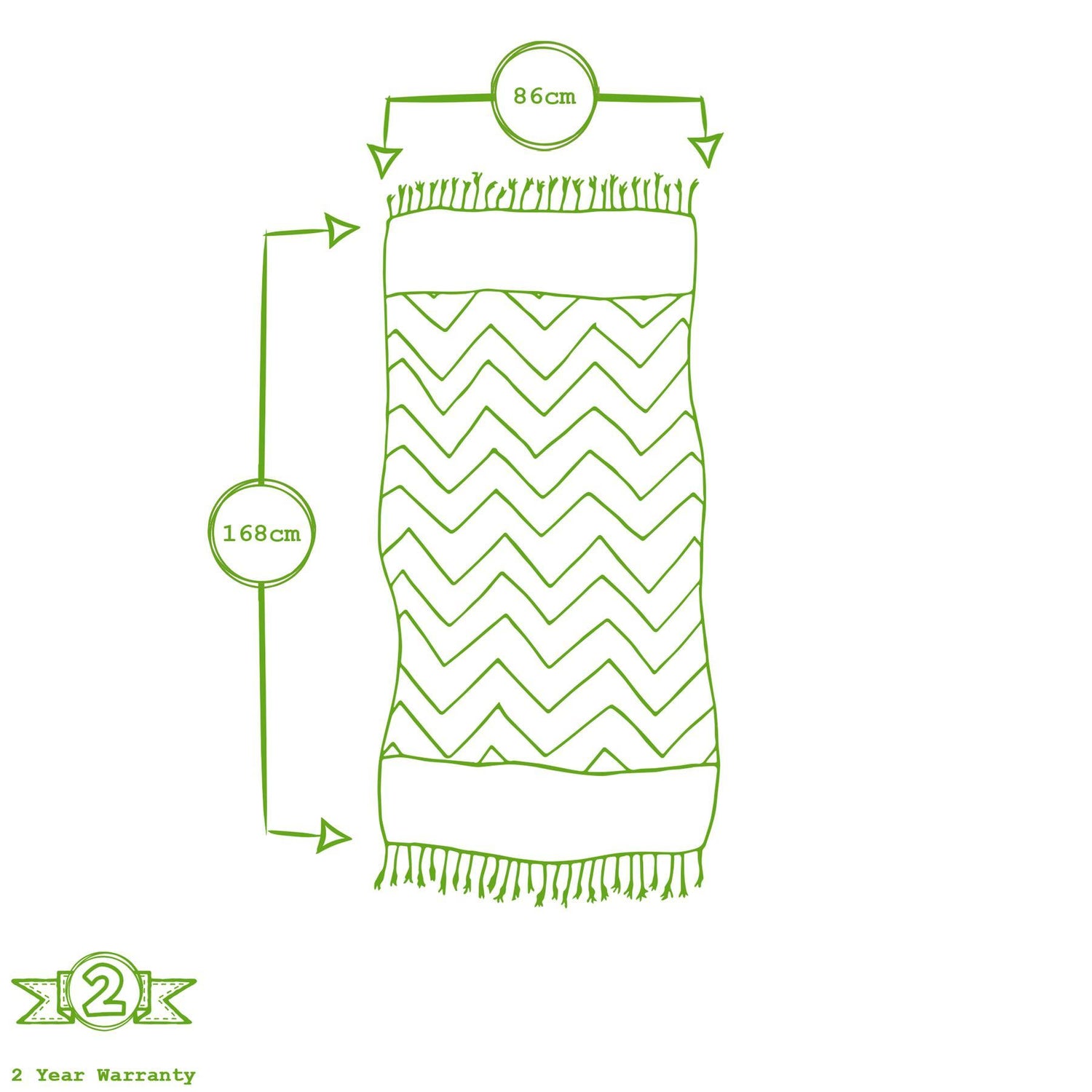 Turkish Beach Towel - Zig Zag - Grey