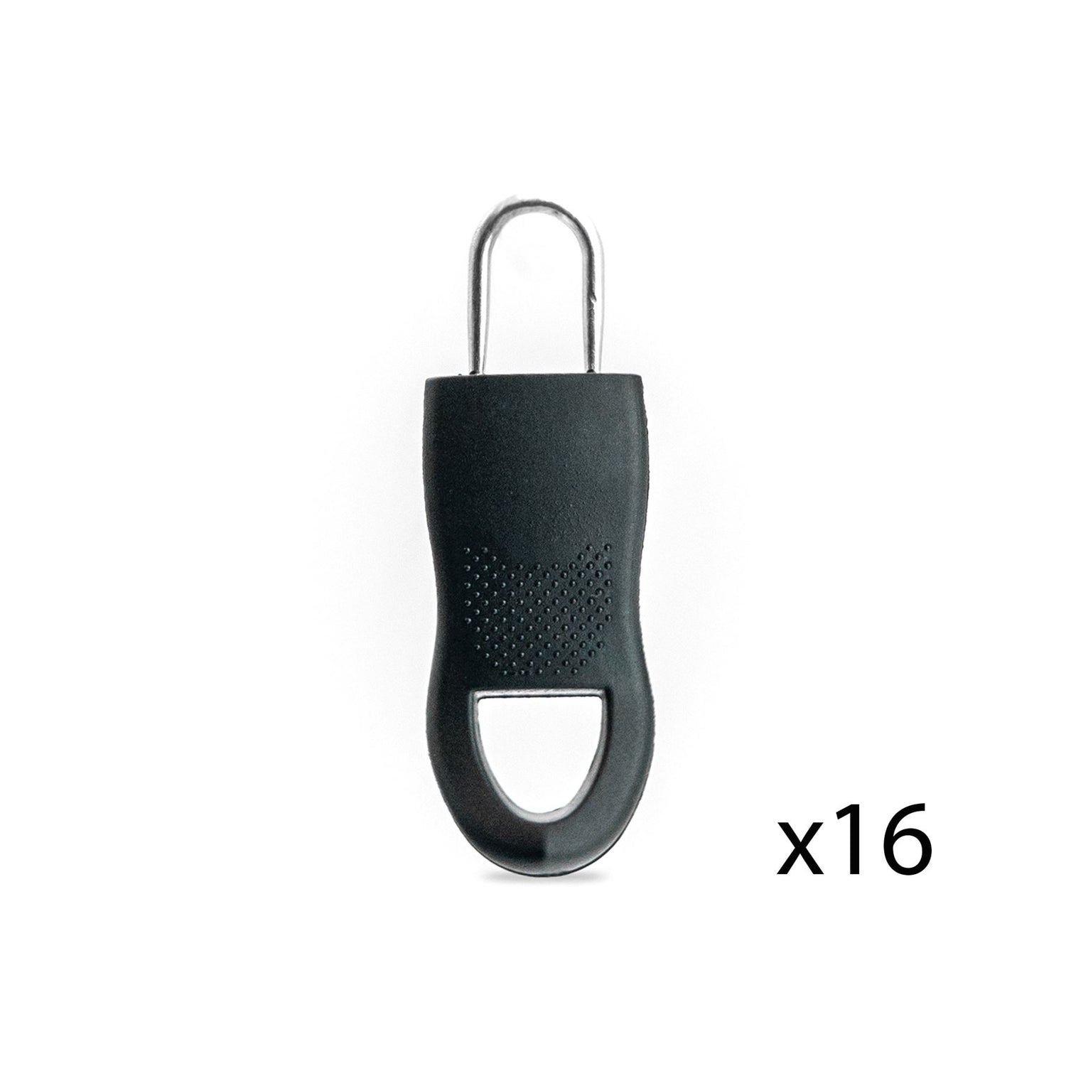 Pack of 16 Universal Zipper Fixers - 2 Sizes - Black