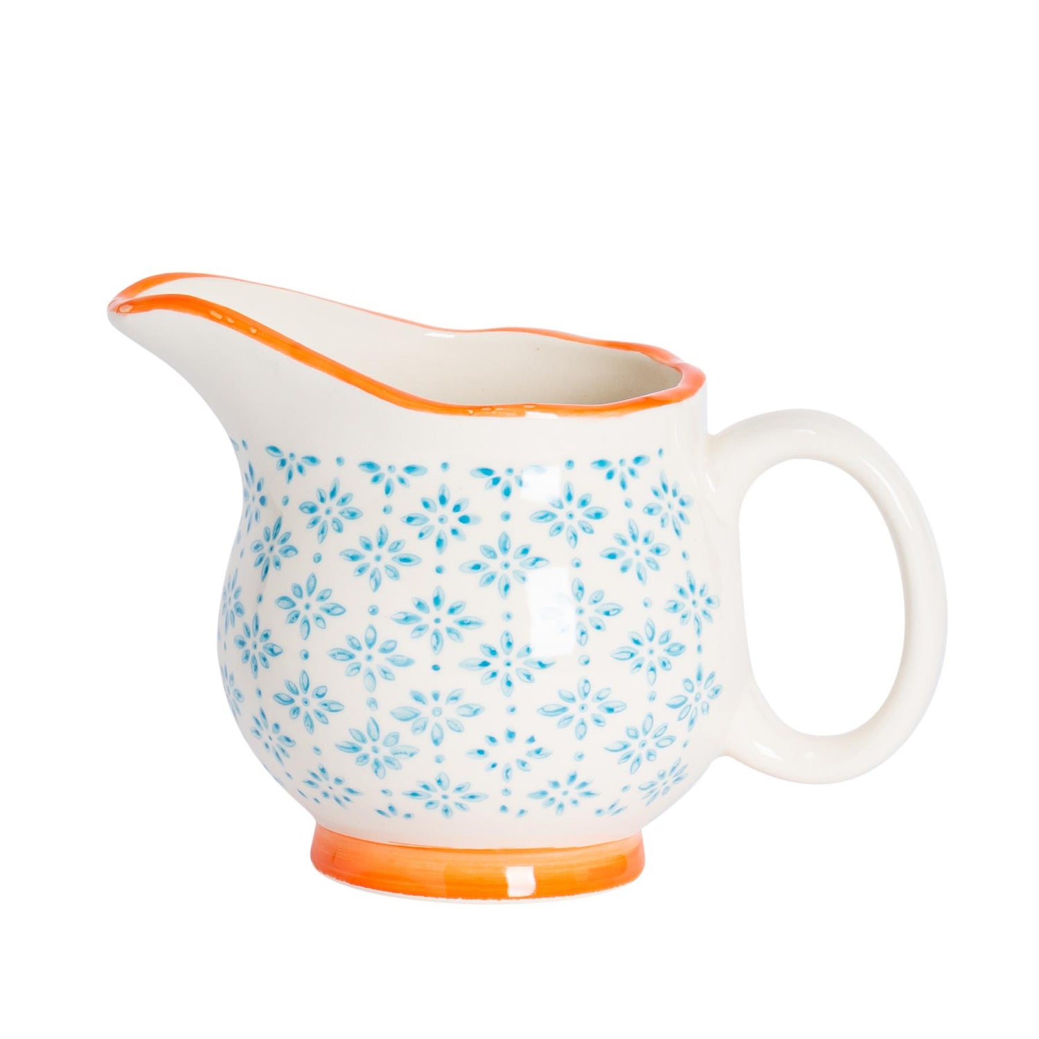 Nicola Spring Hand Printed Milk Jug - 300ml - Light Blue