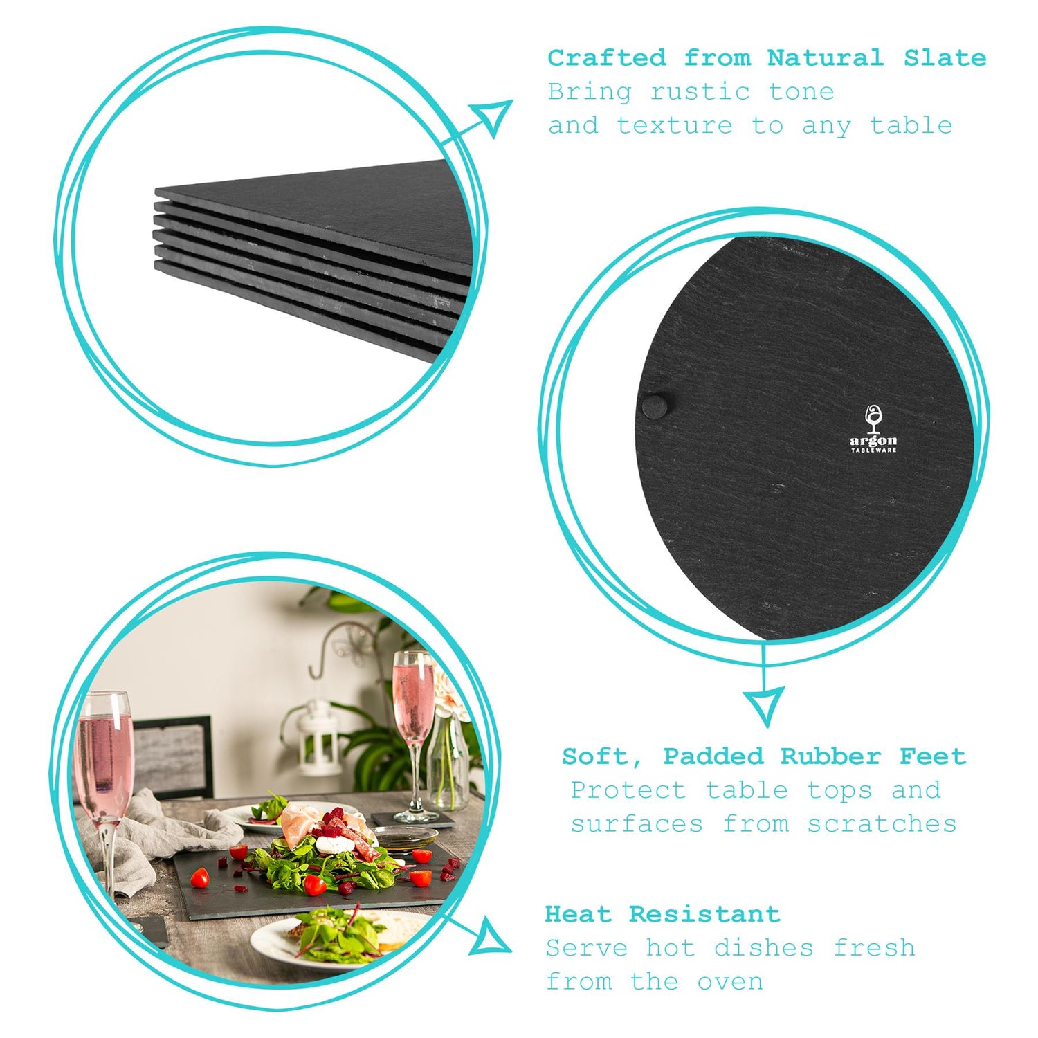 Linea Square Slate Placemat - 33cm