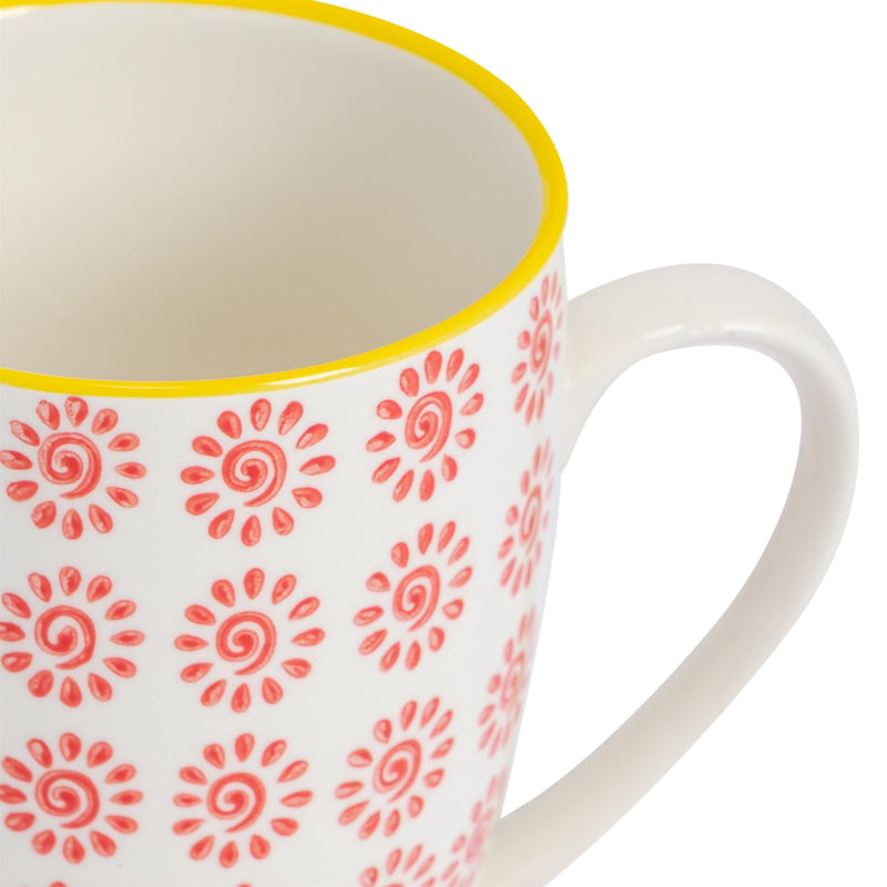 Nicola Spring Hand-Printed Coffee Cup - 360ml - Red