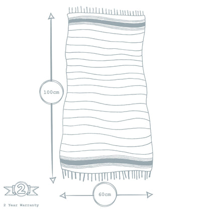 Small Turkish Beach Towel - Beige Stripe