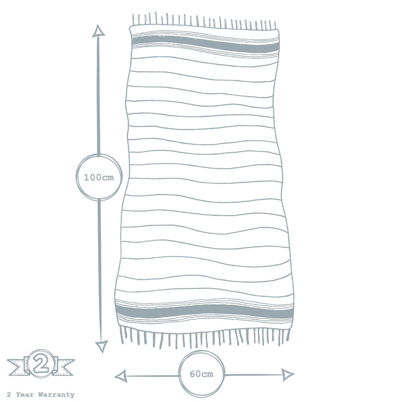 Nicola Spring Small Turkish Beach Towel - Beige Stripe