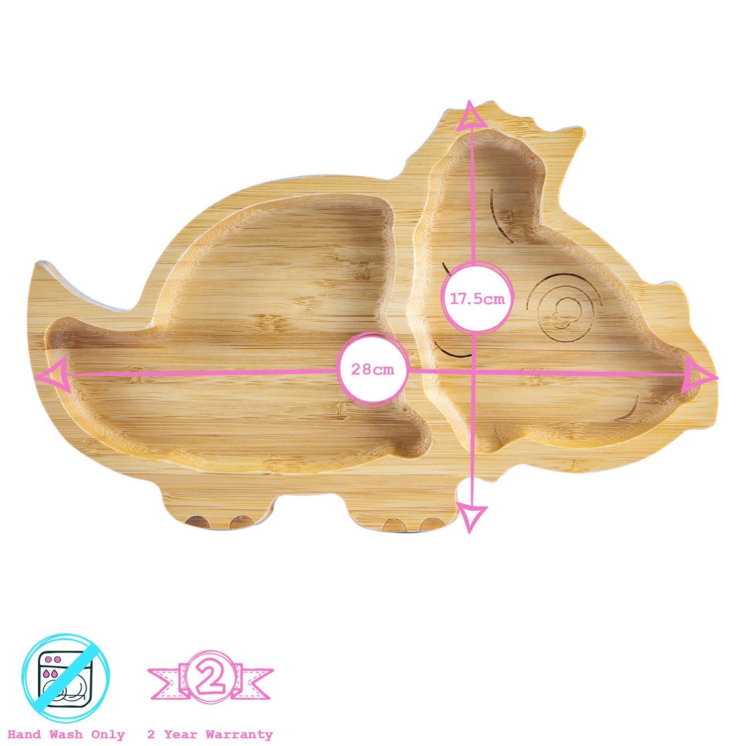 Bamboo Kids Dinosaur Suction Plate - Yellow