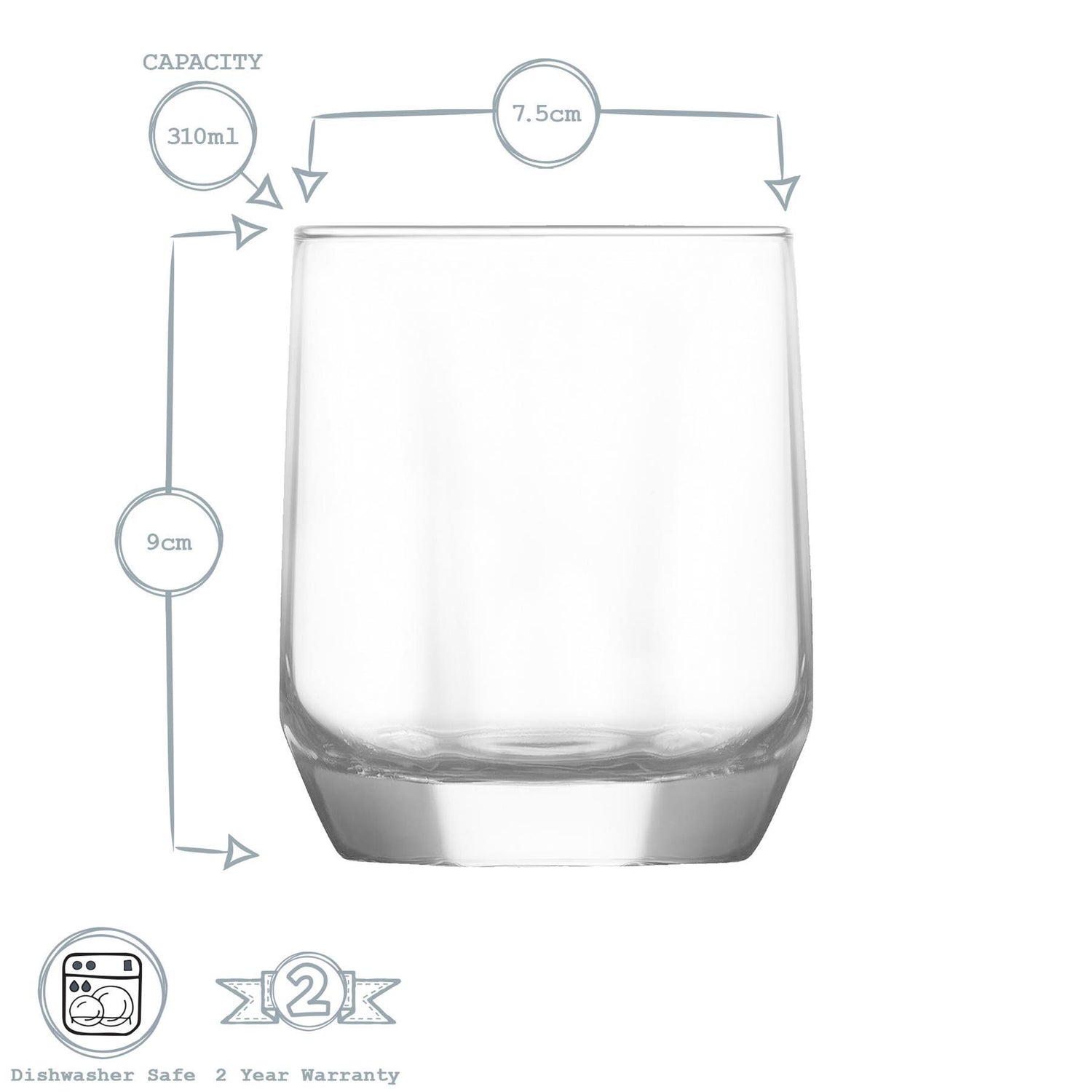 Diamond Drinking Glass - 310ml