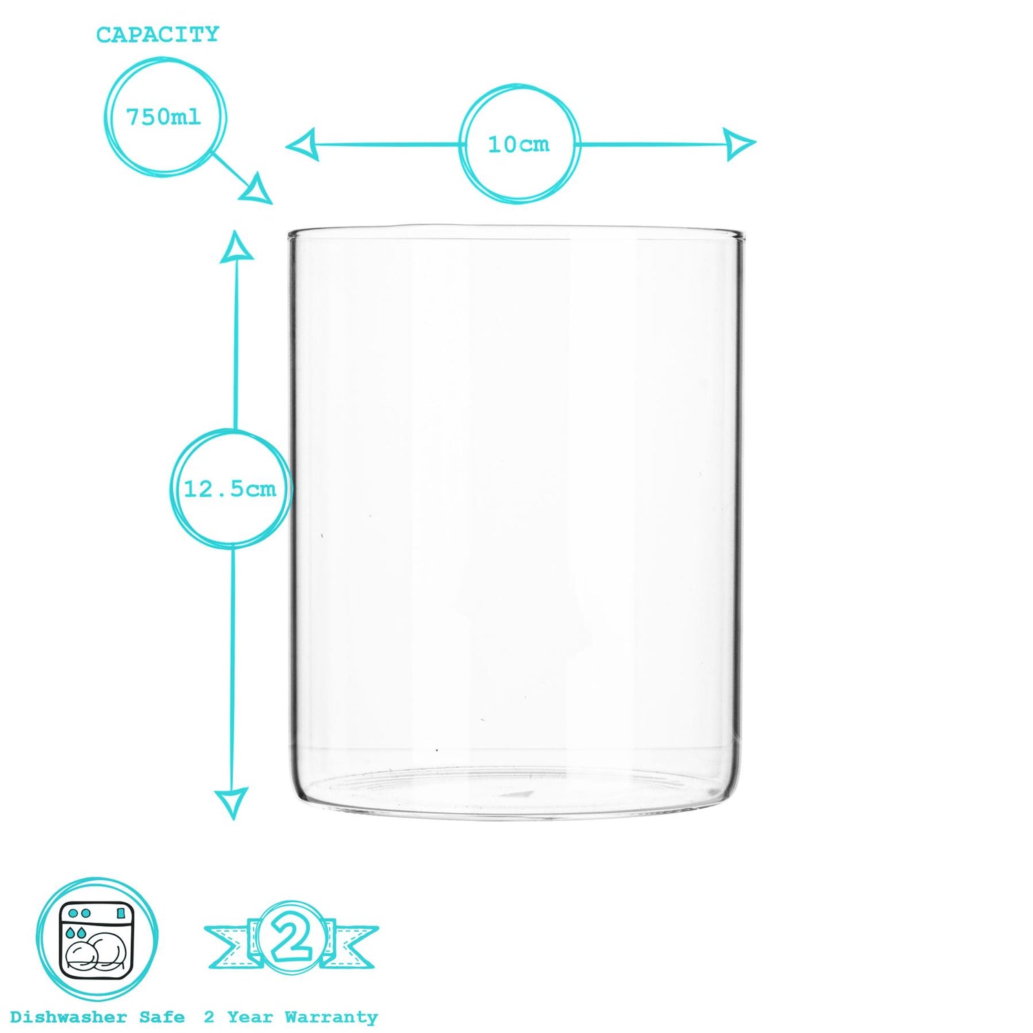 Glass Storage Jar with Metal Lid - 750ml - Gold
