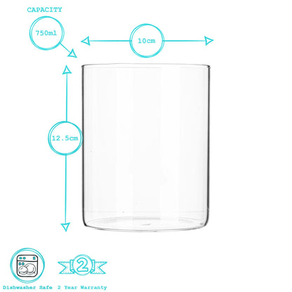 Glass Storage Jar with Metal Lid - 750ml - Gold