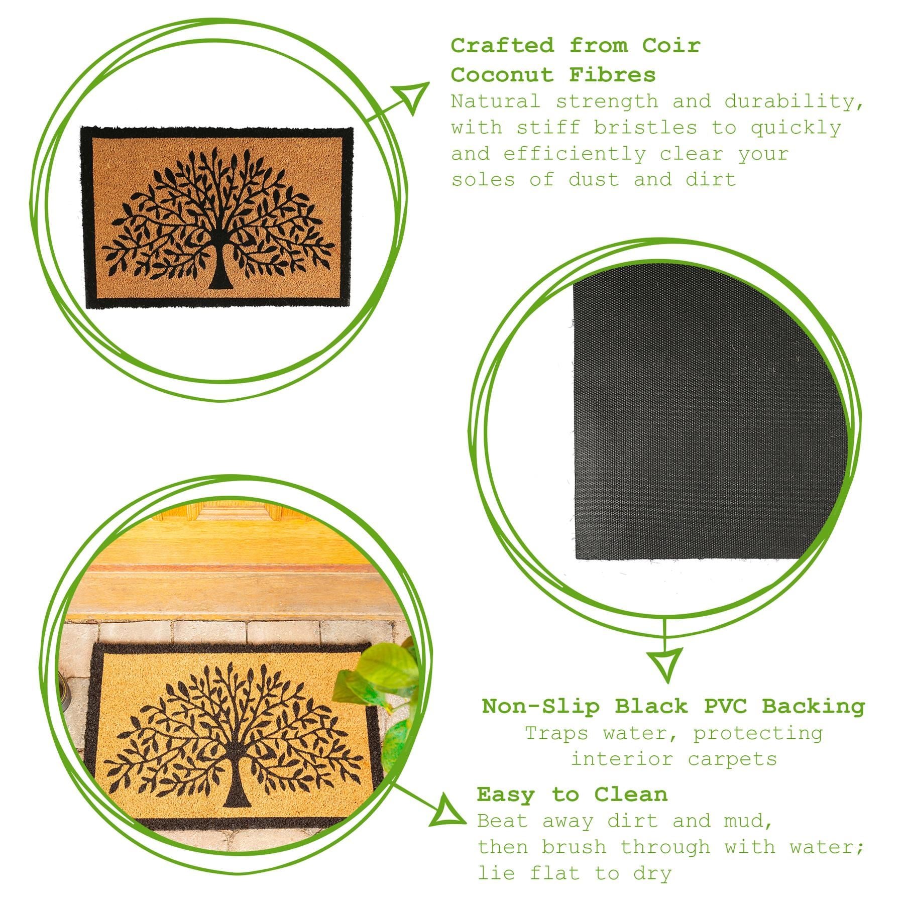 Coir Door Mat - 60 x 40cm - Tree of Life