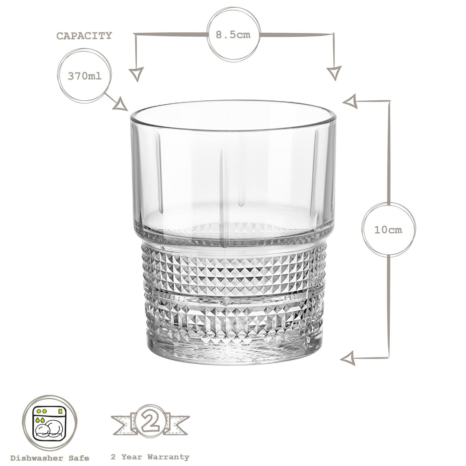 370ml Bartender Novecento Whisky Glass