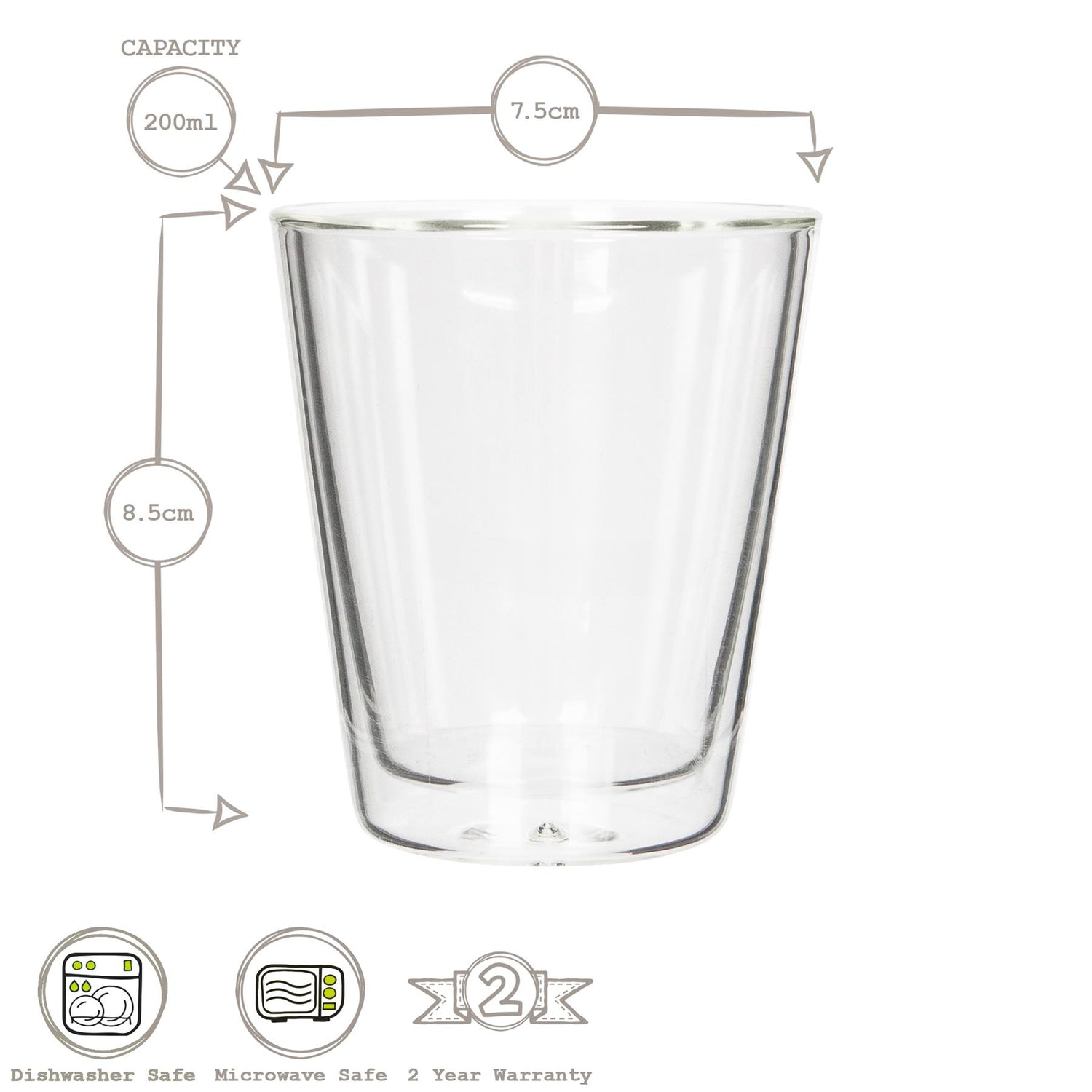 200ml Double-Walled Glass
