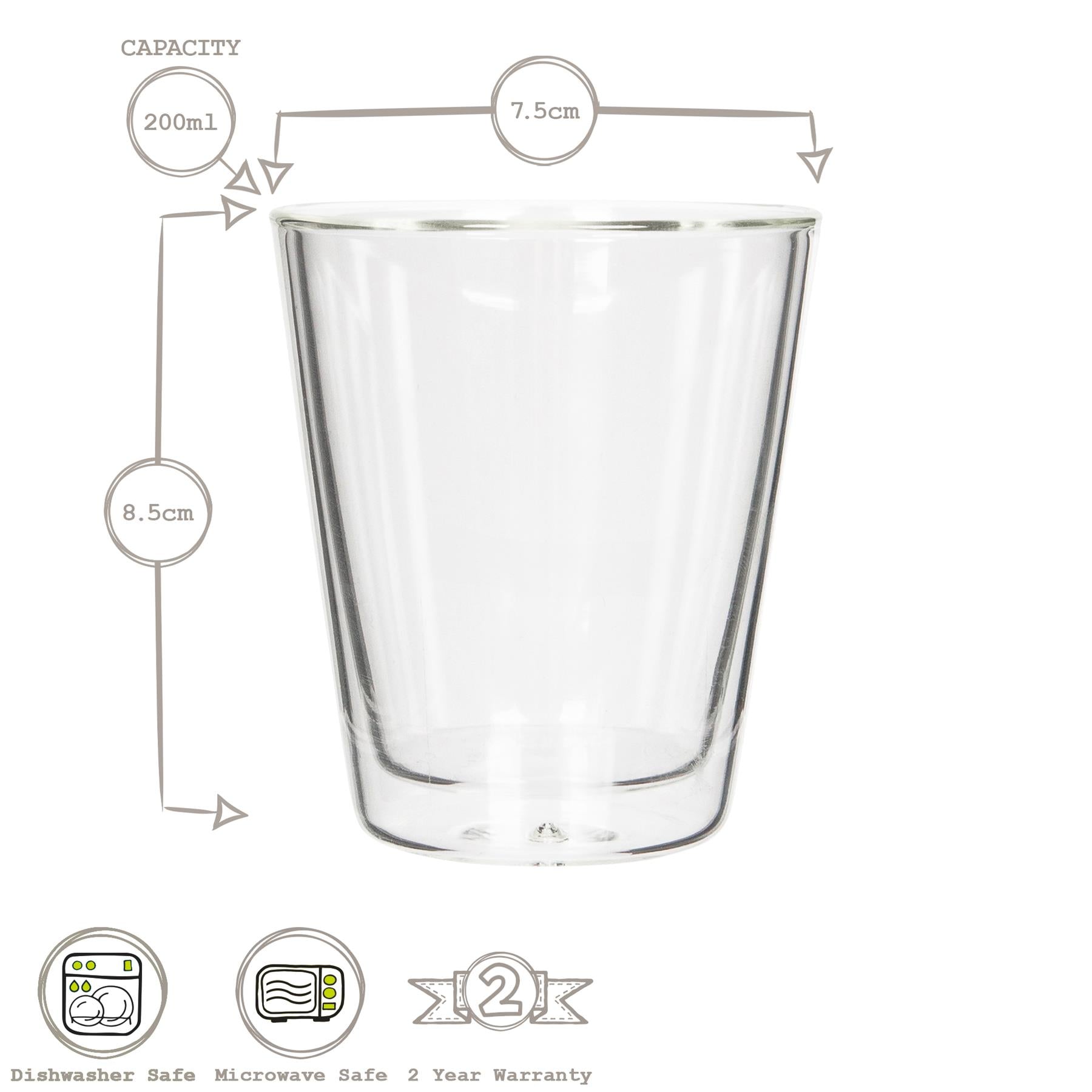 200ml Double-Walled Glass