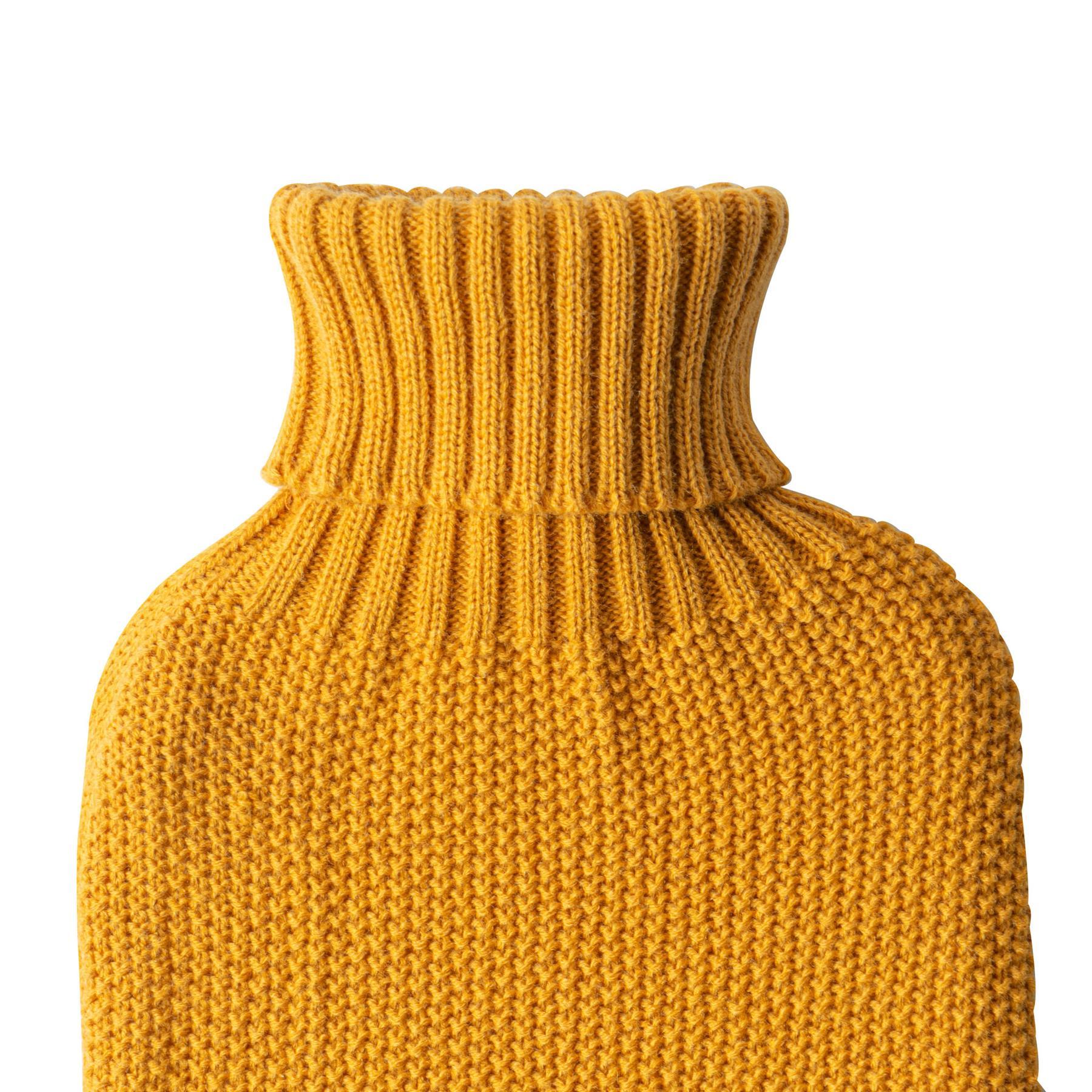 Hot Water Bottle Cover - Knitted - Mustard