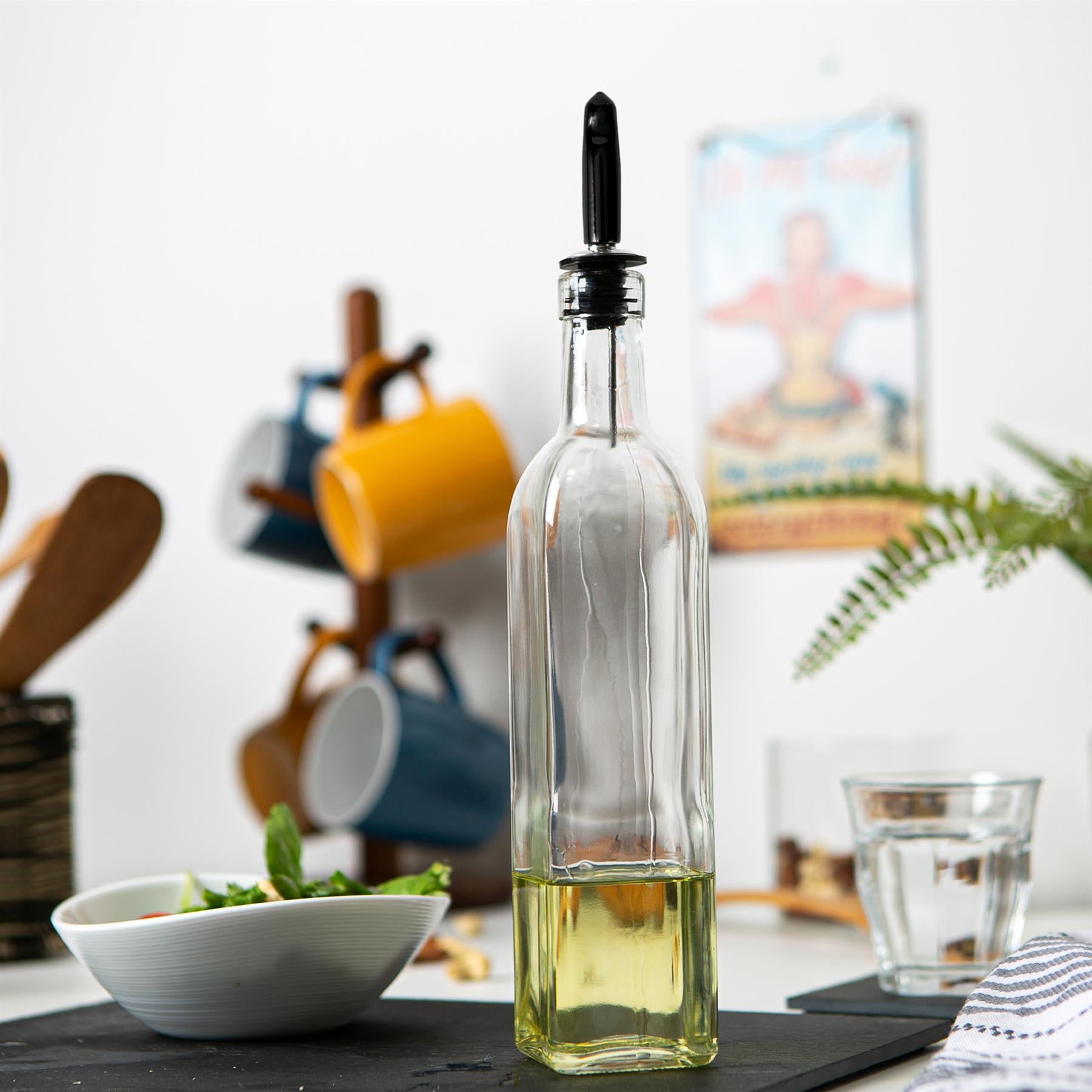 Olive Oil Bottle Pourer Dust Cap - Black