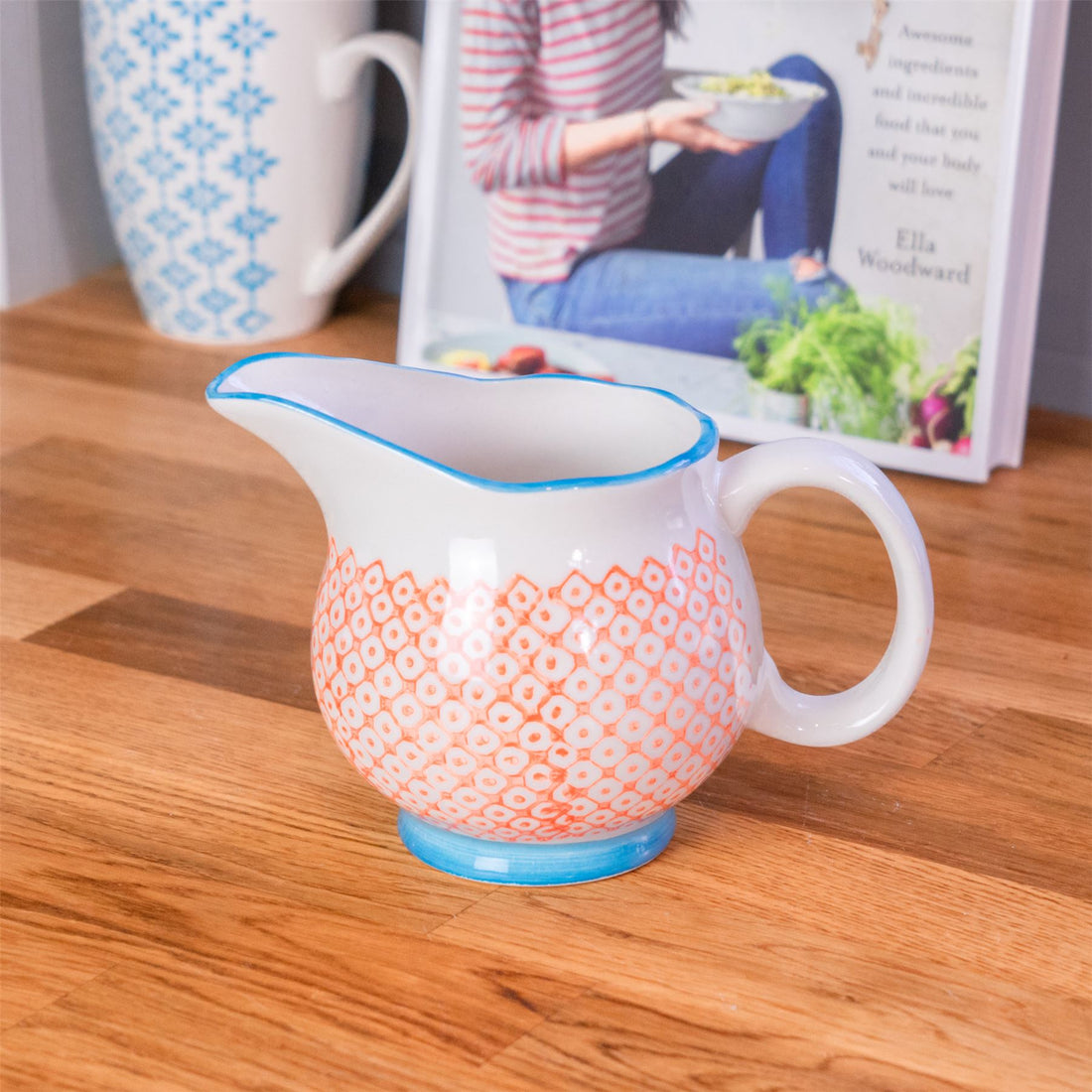 Hand-Printed Milk Jug - 300ml - Orange