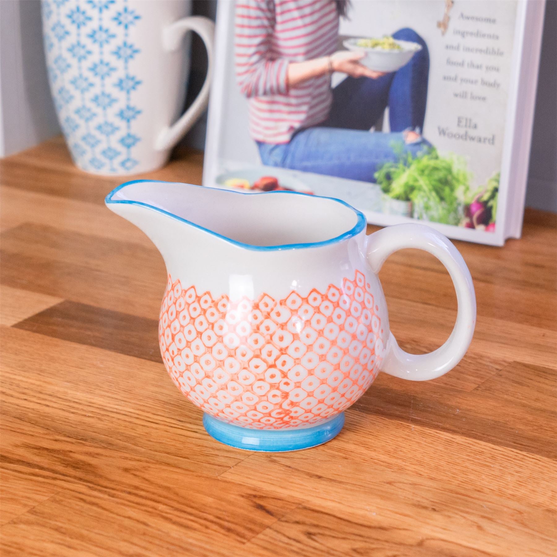 Hand-Printed Milk Jug - 300ml - Orange