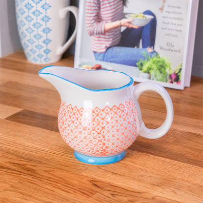 Hand-Printed Milk Jug - 300ml - Orange