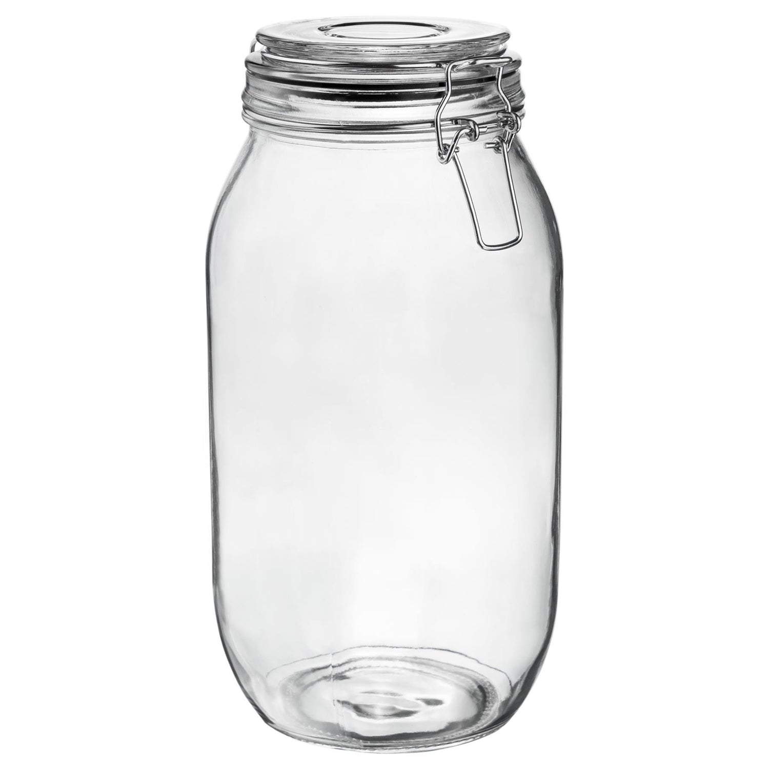 Argon Tableware Glass Storage Jar - 2 Litre - Black Seal