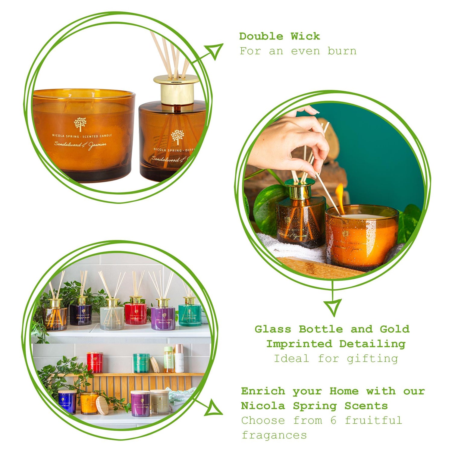 350g Double Wick Sandalwood &amp; Jasmine Soy Scented Wax Candle