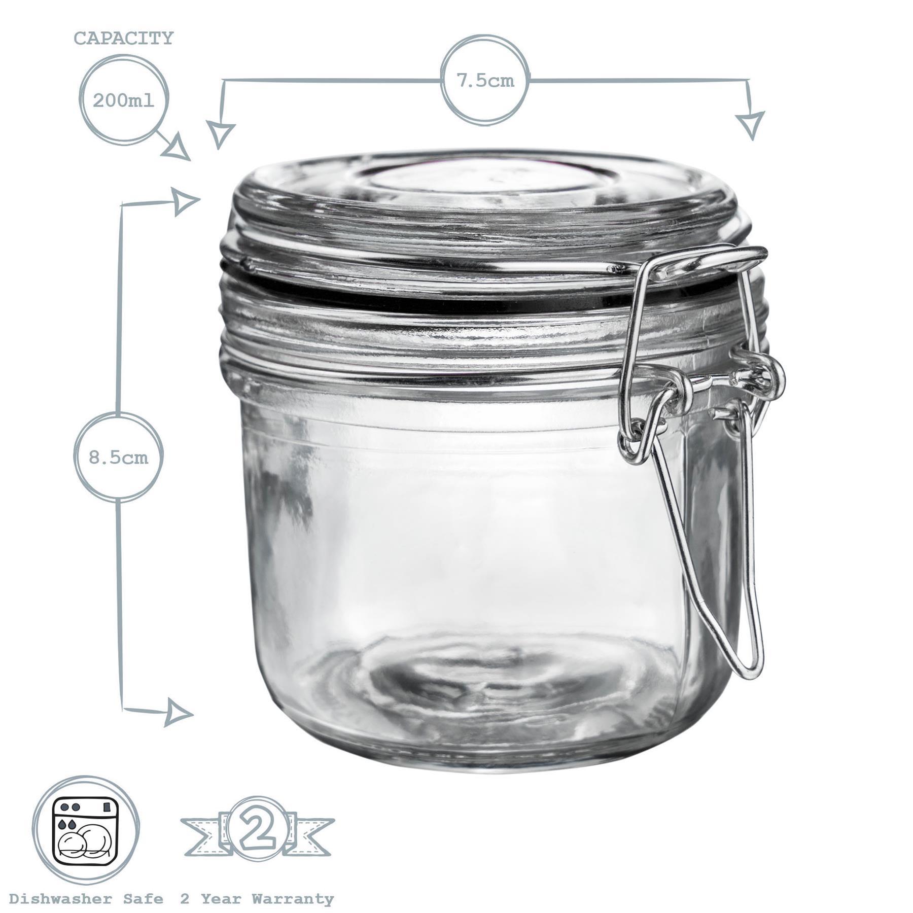 Glass Storage Jar - 200ml - Black Seal