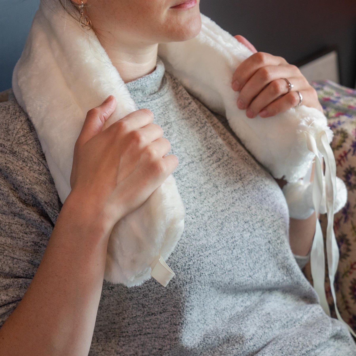 Long Hot Water Bottle - Cream