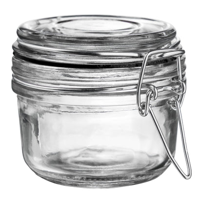 Argon Tableware Glass Storage Jar - 125ml - Black Seal