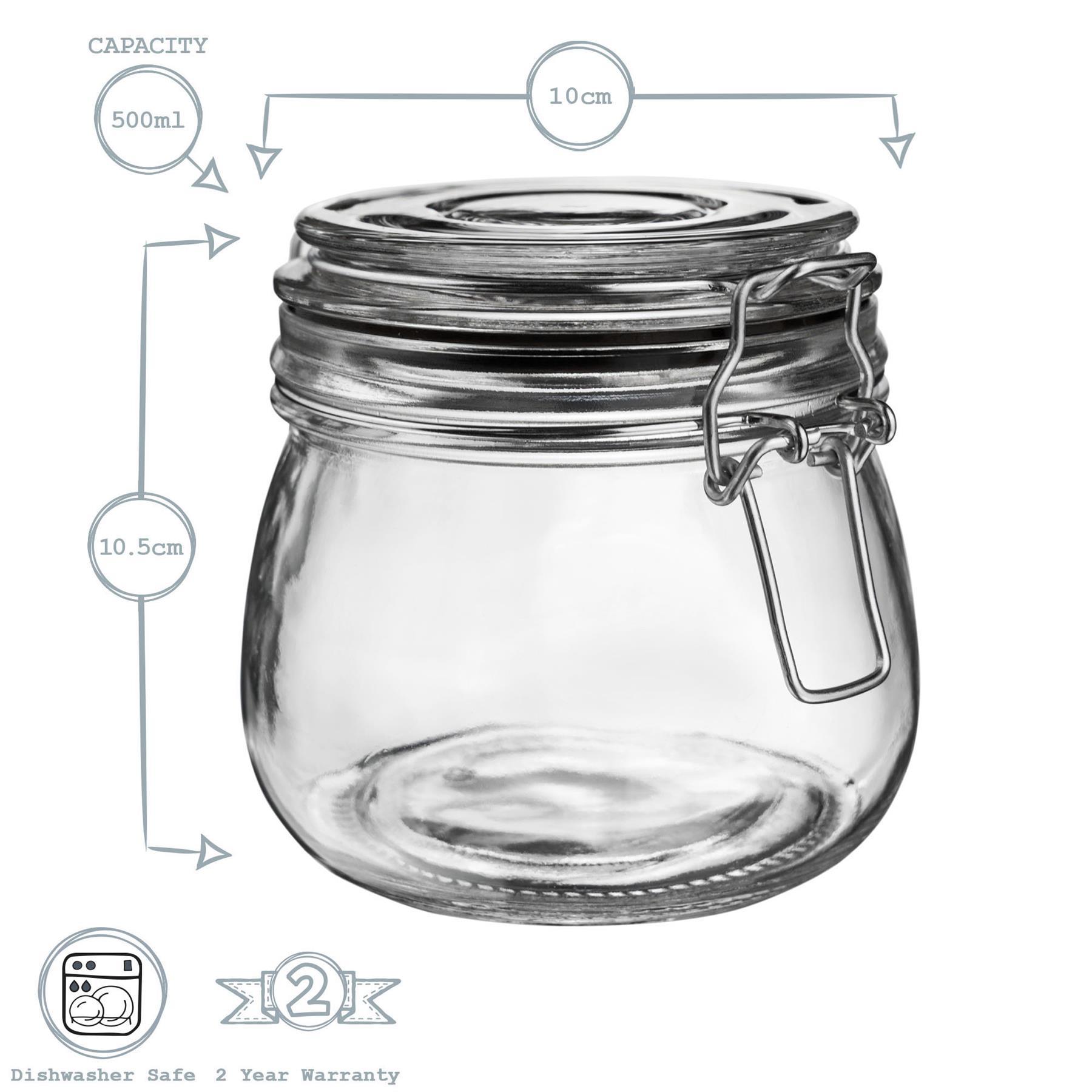Glass Storage Jar - 500ml - Black Seal