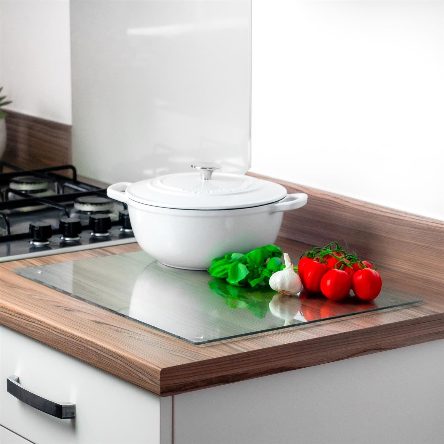 Clear 50cm x 40cm Glass Chopping Board