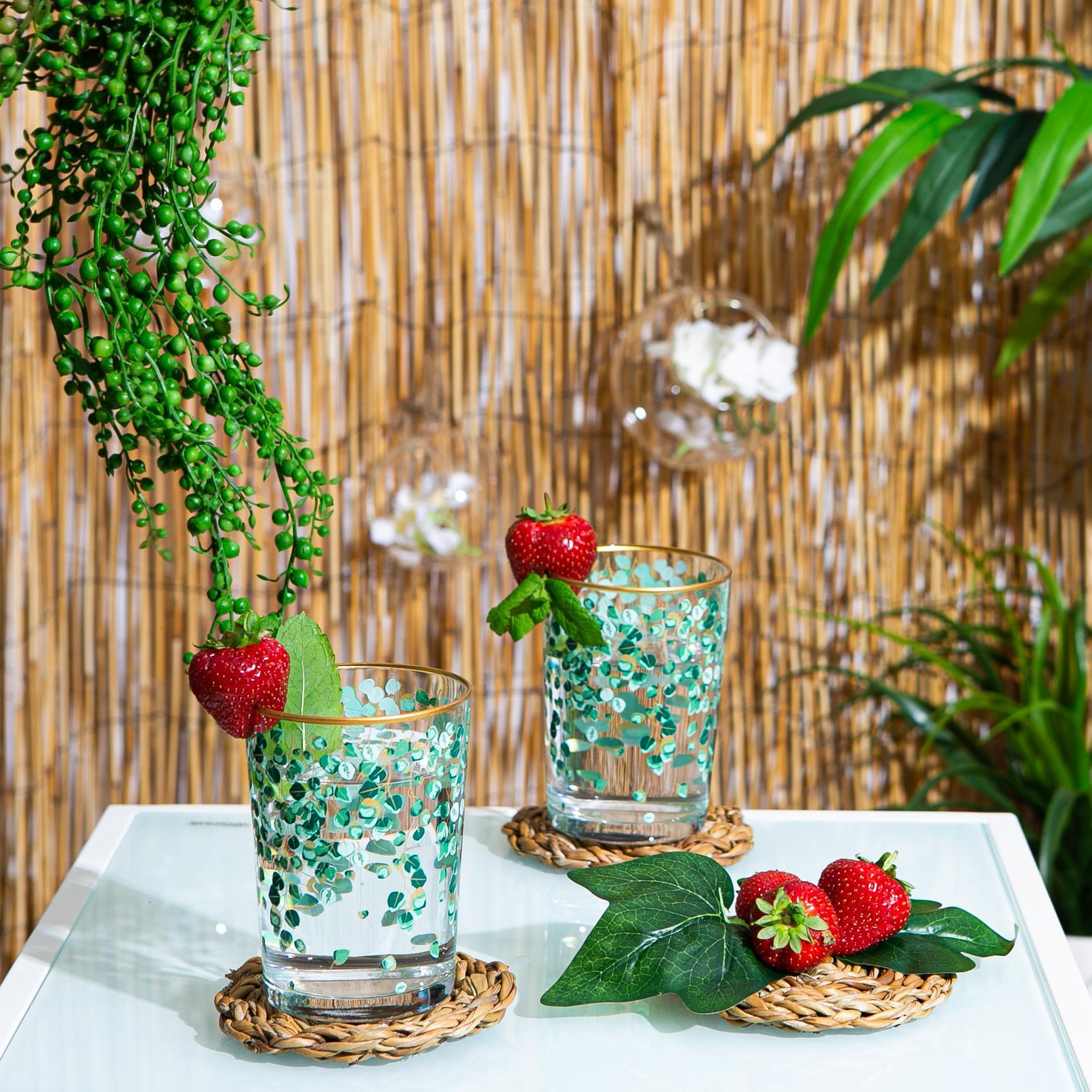 Bodega Decorated Highball Glass - 520ml - Green