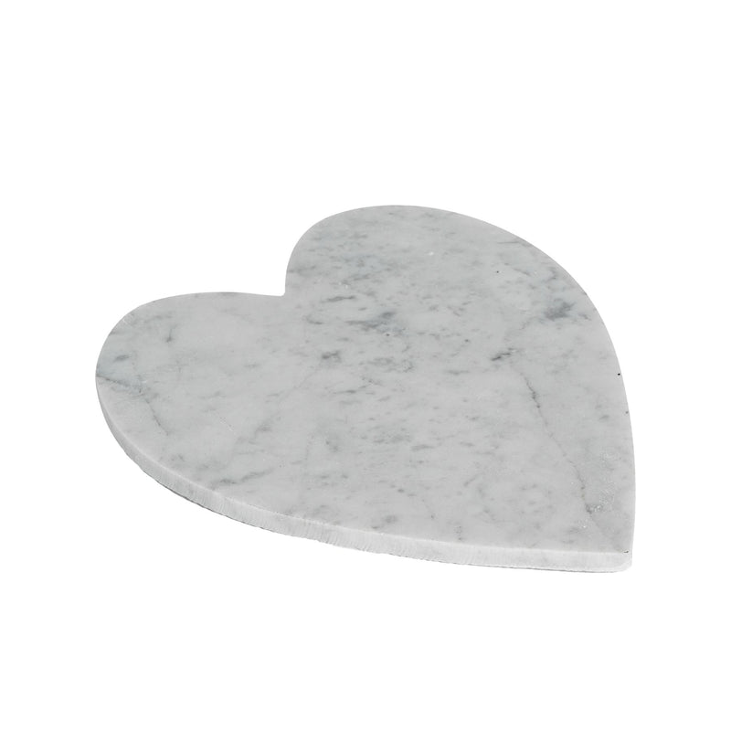 Argon Tableware Heart Shape Marble Chopping Board - 22.5cm - White