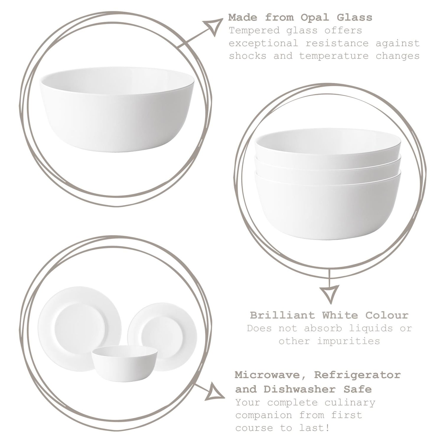 White 19cm Toledo Glass Pasta Bowl