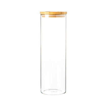 Glass Storage Jar with Wooden Lid - 2 Litre