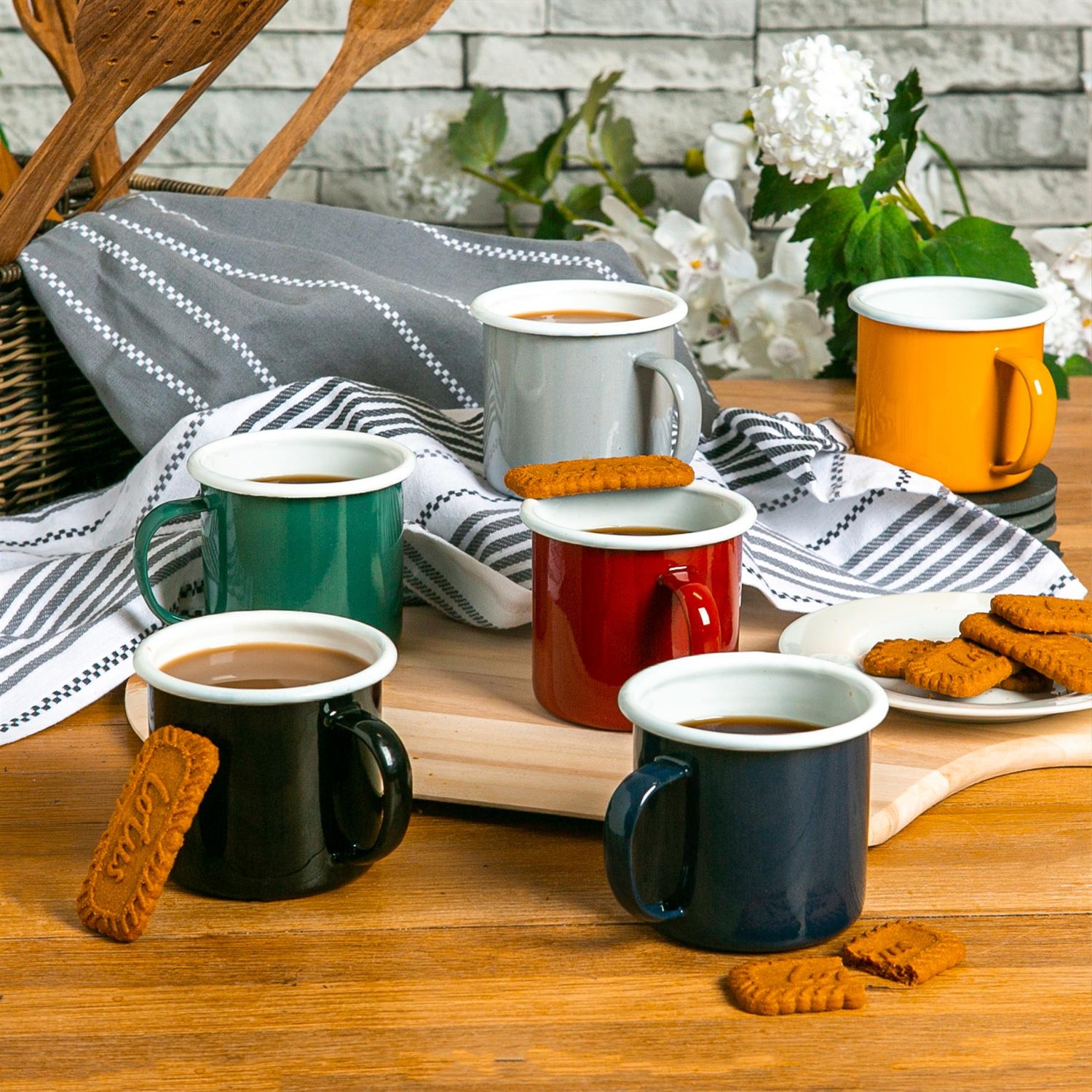 Coloured Enamel Mug - 375ml - Yellow