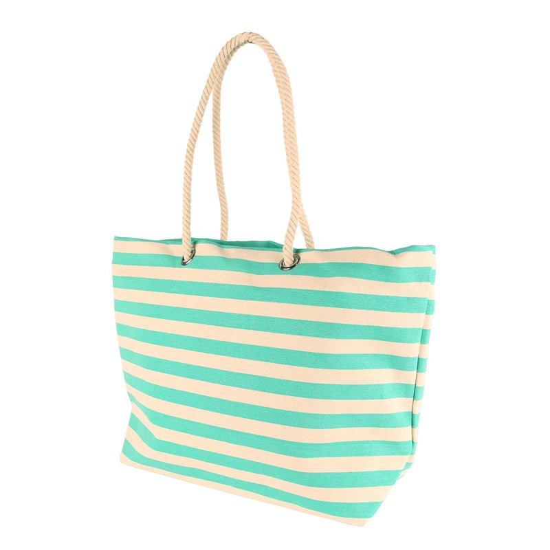 Large Striped Canvas Tote Beach Bag - 55cm x 36cm - By Nicola Spring