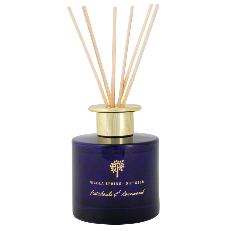 200ml Patchouli & Rosewood Glass Reed Diffuser - By Nicola Spring