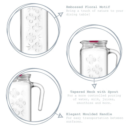 Bloom Decorated Water Jug - 1.2L