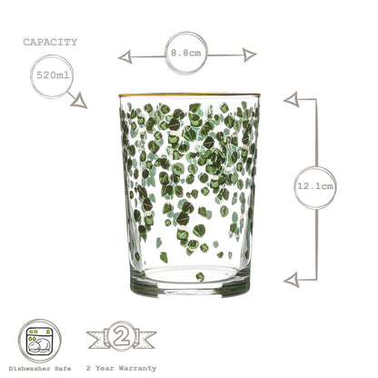 Bodega Decorated Highball Glass - 520ml - Green