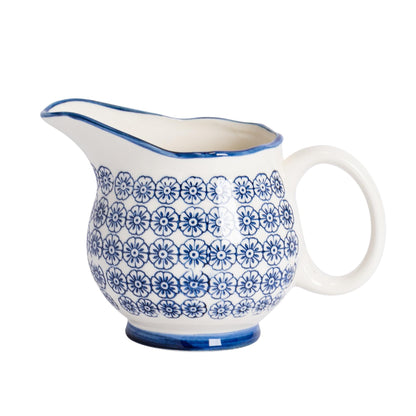 Nicola Spring Hand Printed Milk Jug - 300ml - Navy