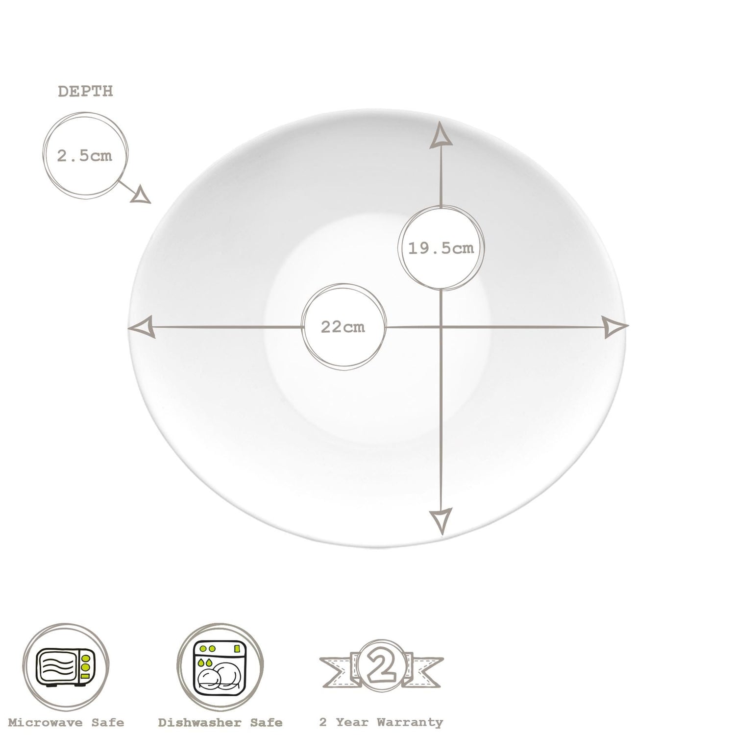 White 22cm x 19.5cm Prometeo Oval Glass Dessert Plate