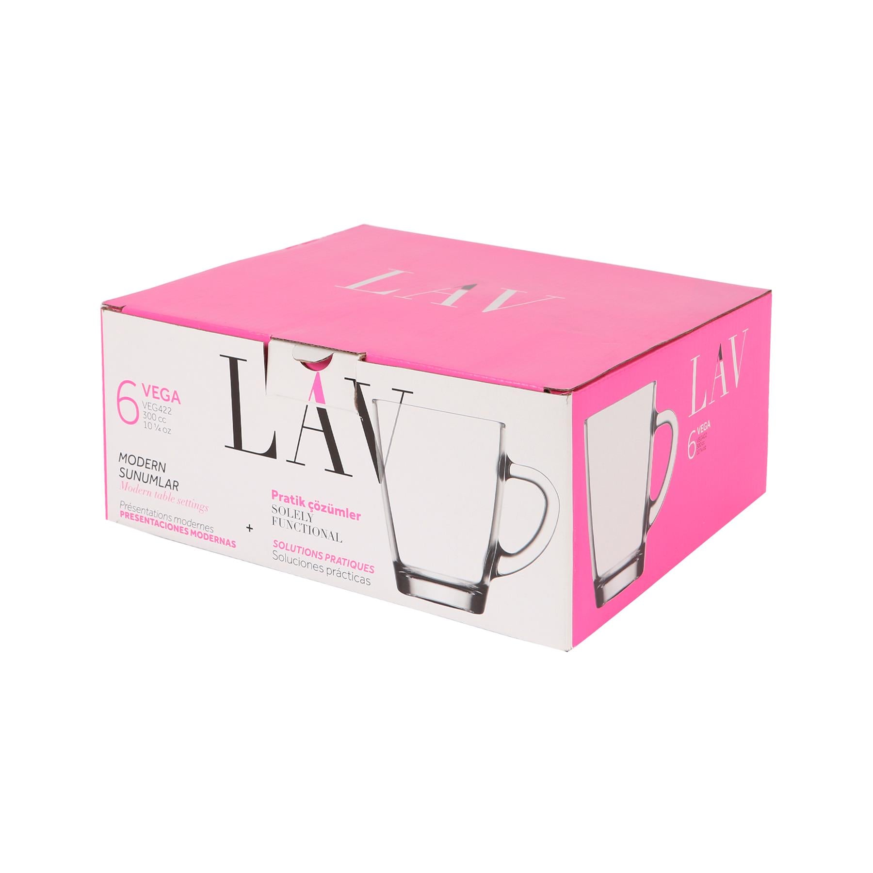 300ml Vega Glass Tea &amp; Coffee Mug