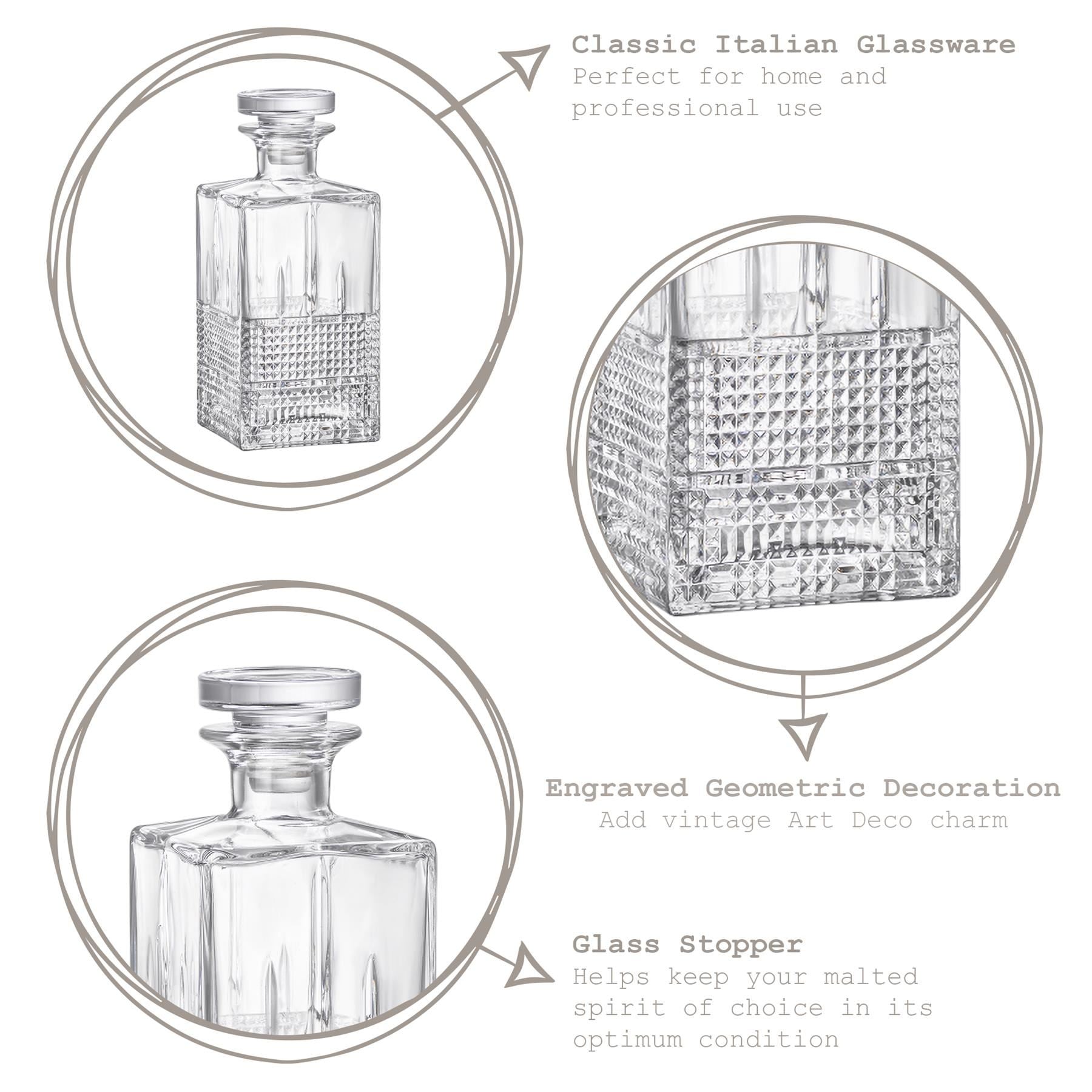 780ml Bartender Novecento Glass Whisky Decanter