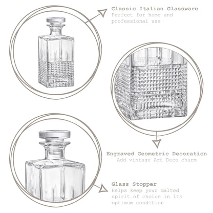 780ml Bartender Novecento Glass Whisky Decanter