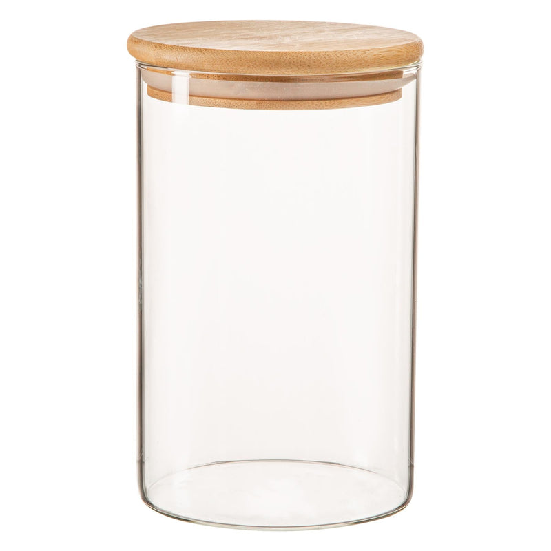 Argon Tableware Scandi Glass Storage Jar with Wooden Lid - 1 Litre