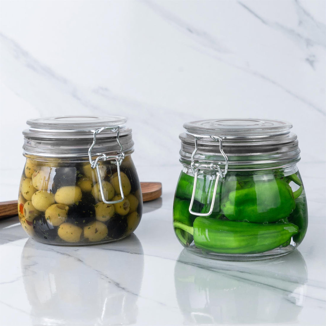 Glass Storage Jar - 500ml - Black Seal