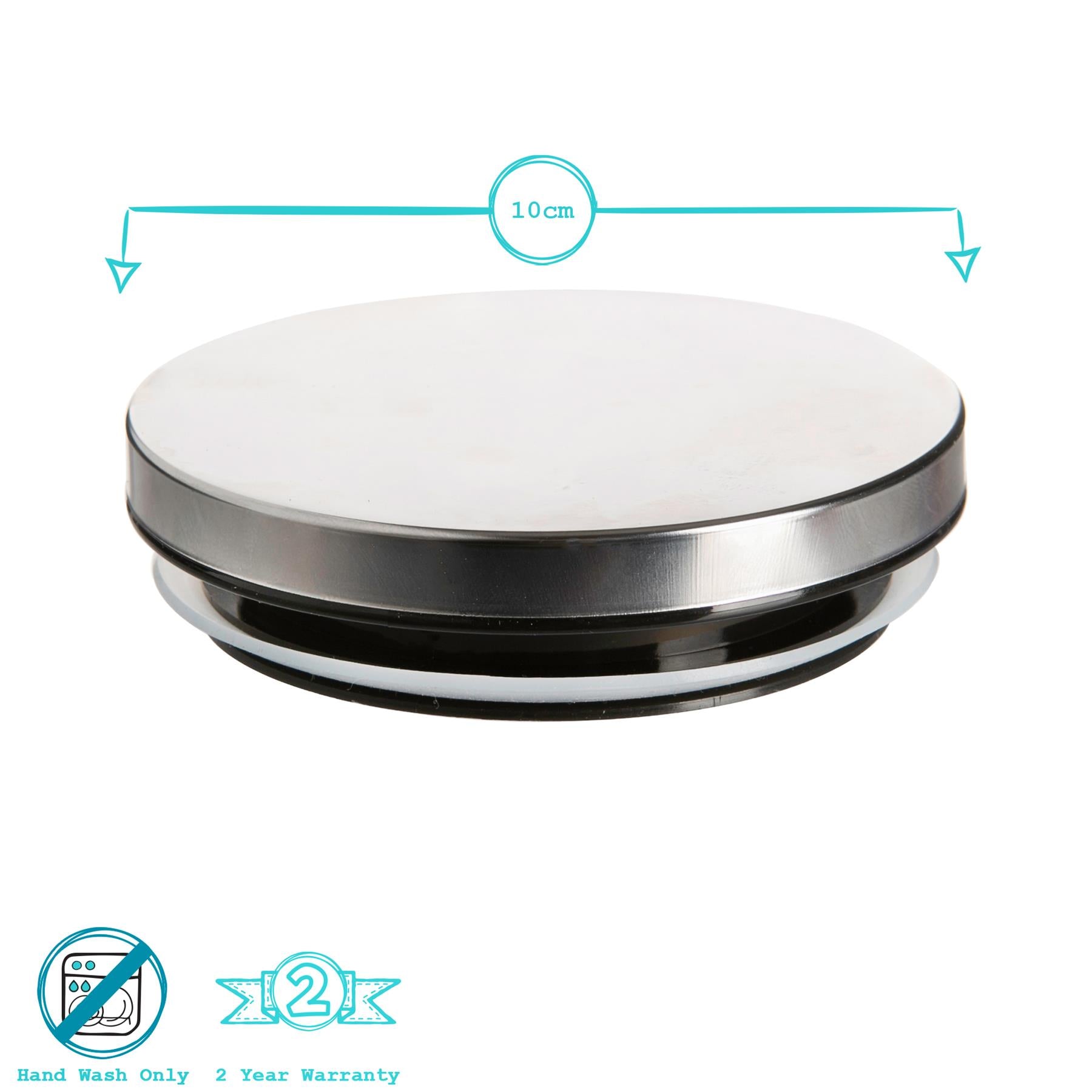 Metal Storage Jar Lid - 10cm - Silver