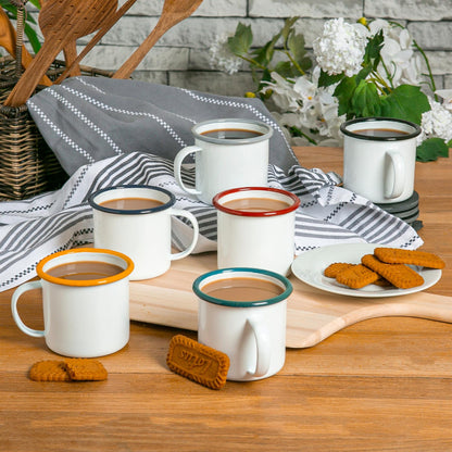 White Enamel Mug - 375ml - Navy
