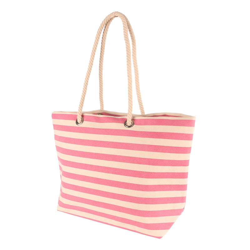 Large Striped Canvas Tote Beach Bag - 55cm x 36cm - By Nicola Spring