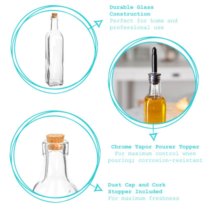 Olive Oil Pourer Bottle with Cork Lid - 500ml