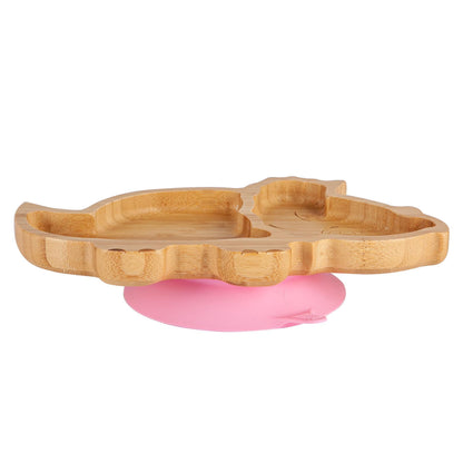 Bamboo Kids Dinosaur Suction Plate - Pink