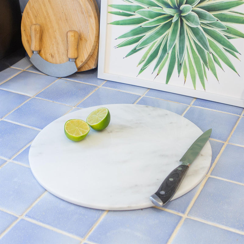 30cm Round Marble Chopping Board - By Argon Tableware