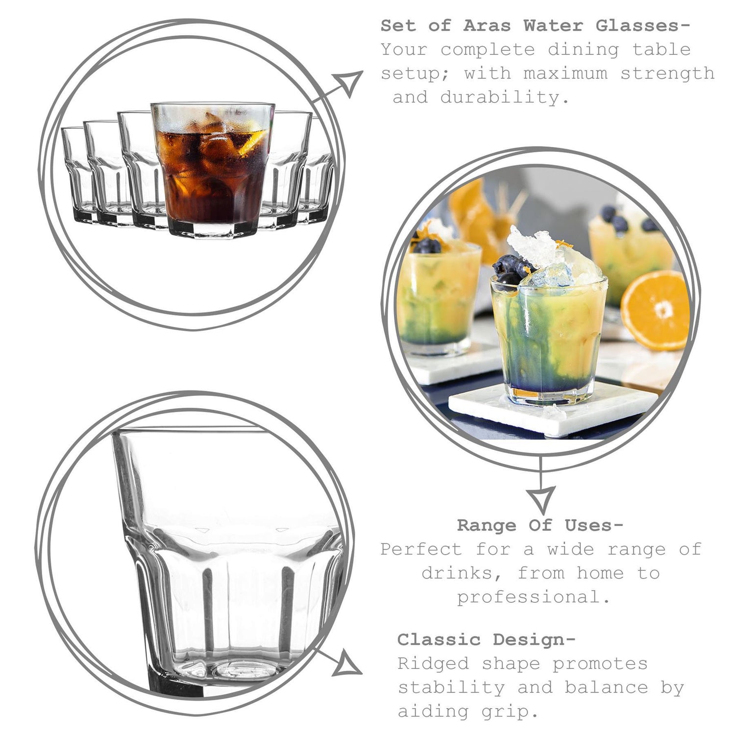 Aras Water Tumbler - 200ml